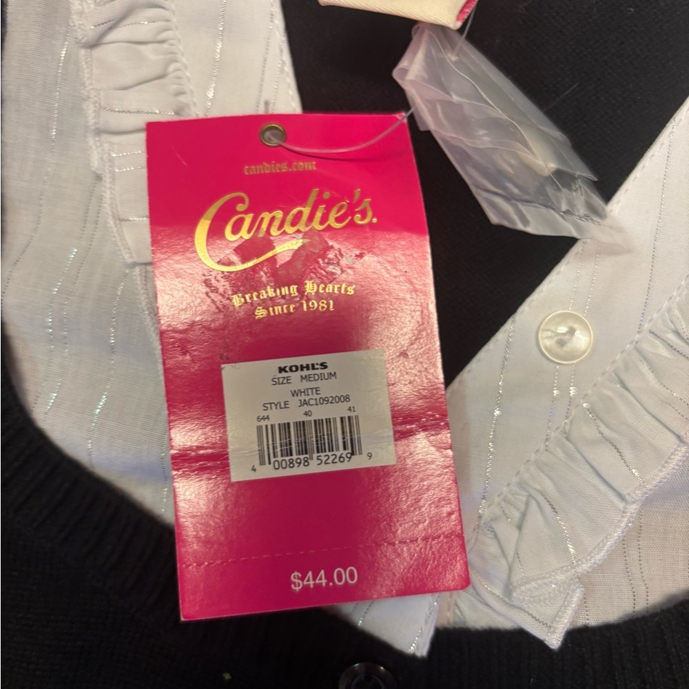 Candie's Black and White Layered Blouse - Picture 4 of 10